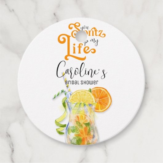 Cocktail Aperol Spritz Italiaanse stijl Bruidsfees Bedankjes Labels (Voorkant)