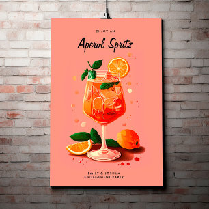 Cocktail Aperol Spritz Verlovingsfeest Poster