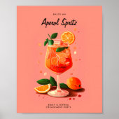 Cocktail Aperol Spritz Verlovingsfeestbord Poster (Voorkant)
