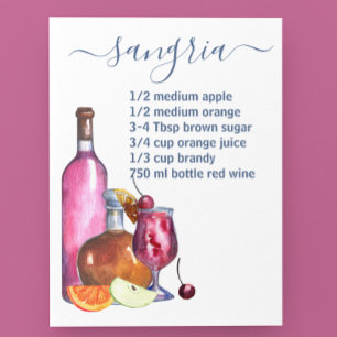 Cocktail Aquarel Recept Gemengde Dranken Sangria P Briefkaart