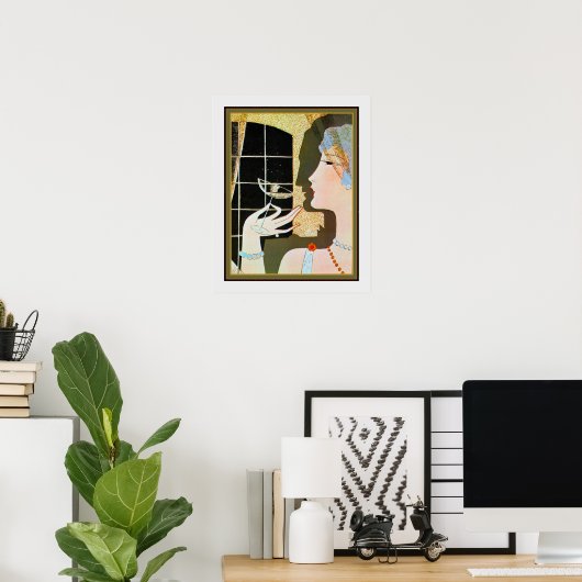 "Cocktail" Art Déco Imprimer par M. Gerard 16x20 (Bureau à domicile)