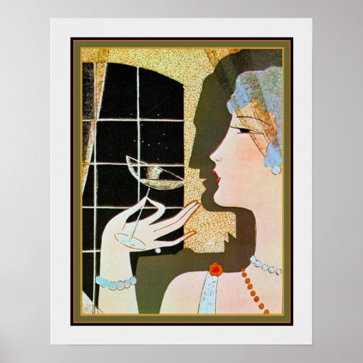"Cocktail" Art Déco Imprimer par M. Gerard 16x20 (Devant)