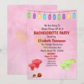 Cocktail Bachelorette Bridal Party Invitation Kaart (Voorkant / Achterkant)