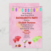 Cocktail Bachelorette Invitation de la fête nuptia (Devant / Derrière)