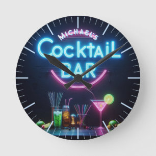 Cocktail Bar Klok Neon Gepersonaliseerde Mancave D