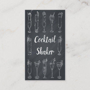 Cocktail Bartender Chalkboard Carte de visite