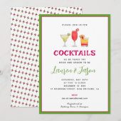 Cocktail Boissons Couples douche invitation (Devant / Derrière)