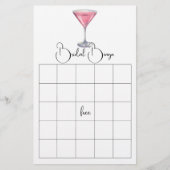 Cocktail Bridal shower bingo game (Voorkant)