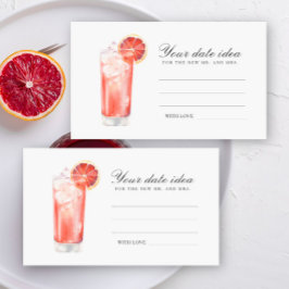 Cocktail Bridal Shower - Date night ideas Informatiekaartje