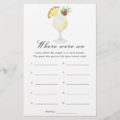 Cocktail Bridal shower - Where were we game (Voorkant)