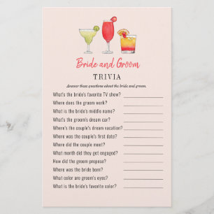 Cocktail Bride en Groom douche Trivia games