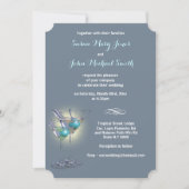 Cocktail bruiloft repetitie blauw wit wit kaart (Voorkant)