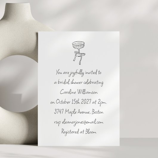 Cocktail Bruiloft Uitnodiging Met Lint Script