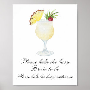 Cocktail bruiloftsborrel - help de drukke bruid poster