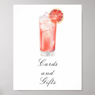 Cocktail bruiloftsfeest - Kaarten en cadeaus Poster