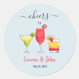 Cocktail Bruiloftsfeest Klassieke Ronde Sticker