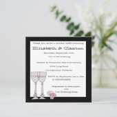 Cocktail Buffet Invitation en noir et blanc (Debout devant)