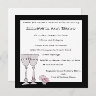 Cocktail Buffet Invitation en noir et blanc