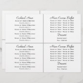 Cocktail buffet mariage menu modèle (Devant / Derrière)