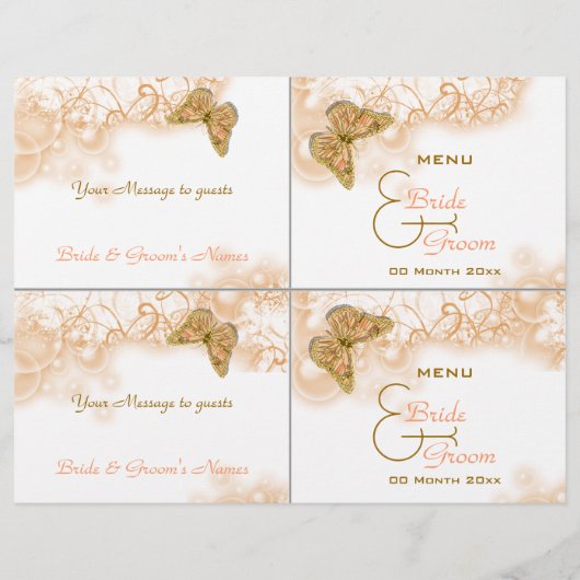 Cocktail buffet mariage menu modèle (Dos)