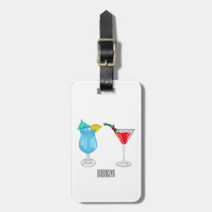 Cocktail cartoon-afbeelding bagagelabel