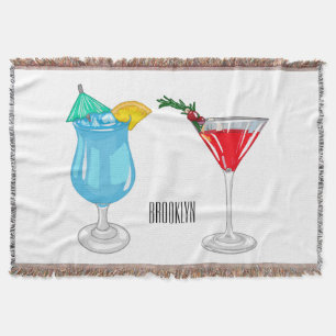 Cocktail cartoon-afbeelding deken