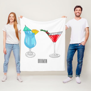 Cocktail cartoon-afbeelding fleece deken