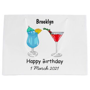 Cocktail cartoon-afbeelding groot cadeauzakje