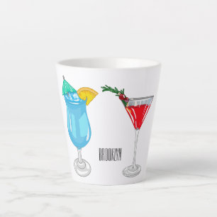 Cocktail cartoon-afbeelding latte mok