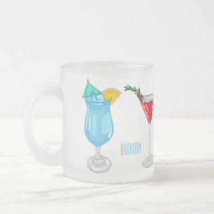 Cocktail cartoon-afbeelding matglas koffiemok