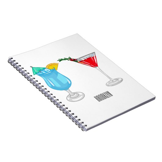 Cocktail cartoon-afbeelding notitieboek (Rechterzijde)