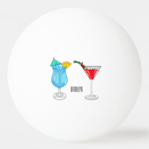 Cocktail cartoon-afbeelding pingpongballen
