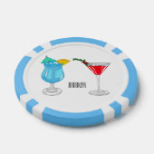 Cocktail cartoon-afbeelding poker chips (Enkel)