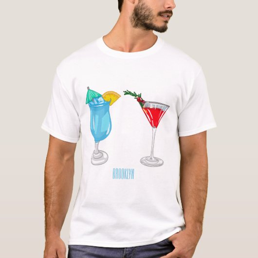 Cocktail cartoon-afbeelding t-shirt (Voorkant)