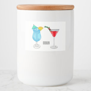 Cocktail cartoon-afbeelding voedselcontainer etiket