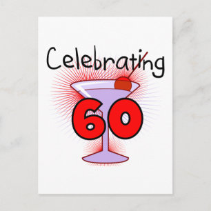 Cocktail Celebrating 60 Tshirts en cadeaus Briefkaart