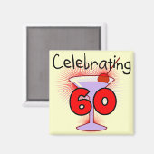 Cocktail Celebrating 60 Tshirts en cadeaus Magneet (Voorkant / Achterkant)