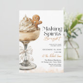 Cocktail Christmas Party Making Spirits Bright Kaart (Staand voorkant)