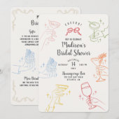 Cocktail coloré Fête des mariées Party Invitation (Devant / Derrière)