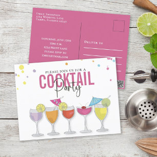 Cocktail coloré Party Invitation personnalisée
