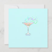 Cocktail Confetti Invitation à la fête d'anniversa (Dos)