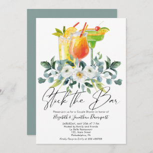 Cocktail Couple Shower Boissons Floral Invitation