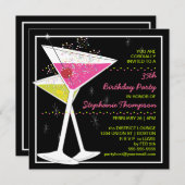 Cocktail CUSTOM Martini Invitation à la fête d'ann (Devant / Derrière)