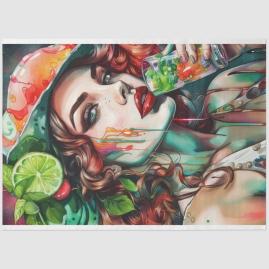 Cocktail Cutie Mojito Decoupage Papier (Voorkant)