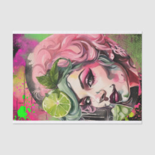 Cocktail Cuties - Roze Mojito Graffiti Decoupage Tissuepapier