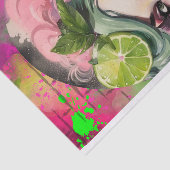 Cocktail Cuties - Roze Mojito Graffiti Decoupage Tissuepapier (Detail)