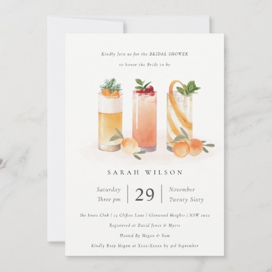 Cocktail de fruits mignons Invitation Fête des mar (Devant)