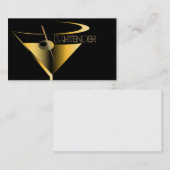 Cocktail de Martini d'or de cartes de visite de (Devant / Derrière)