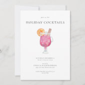 Cocktail de Noël Fête Invitation (Devant)