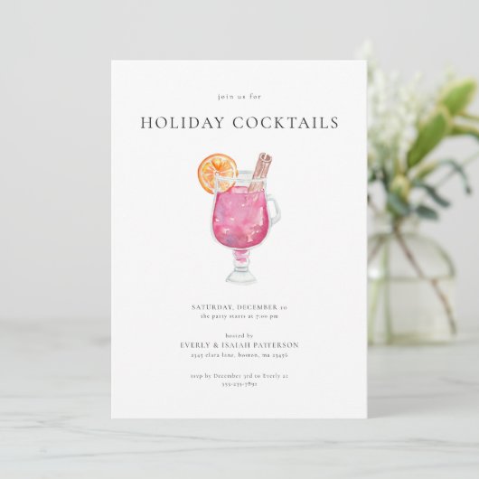 Cocktail de Noël Fête Invitation (Debout devant)